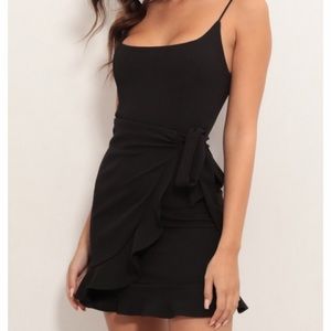 Black wrap party dress